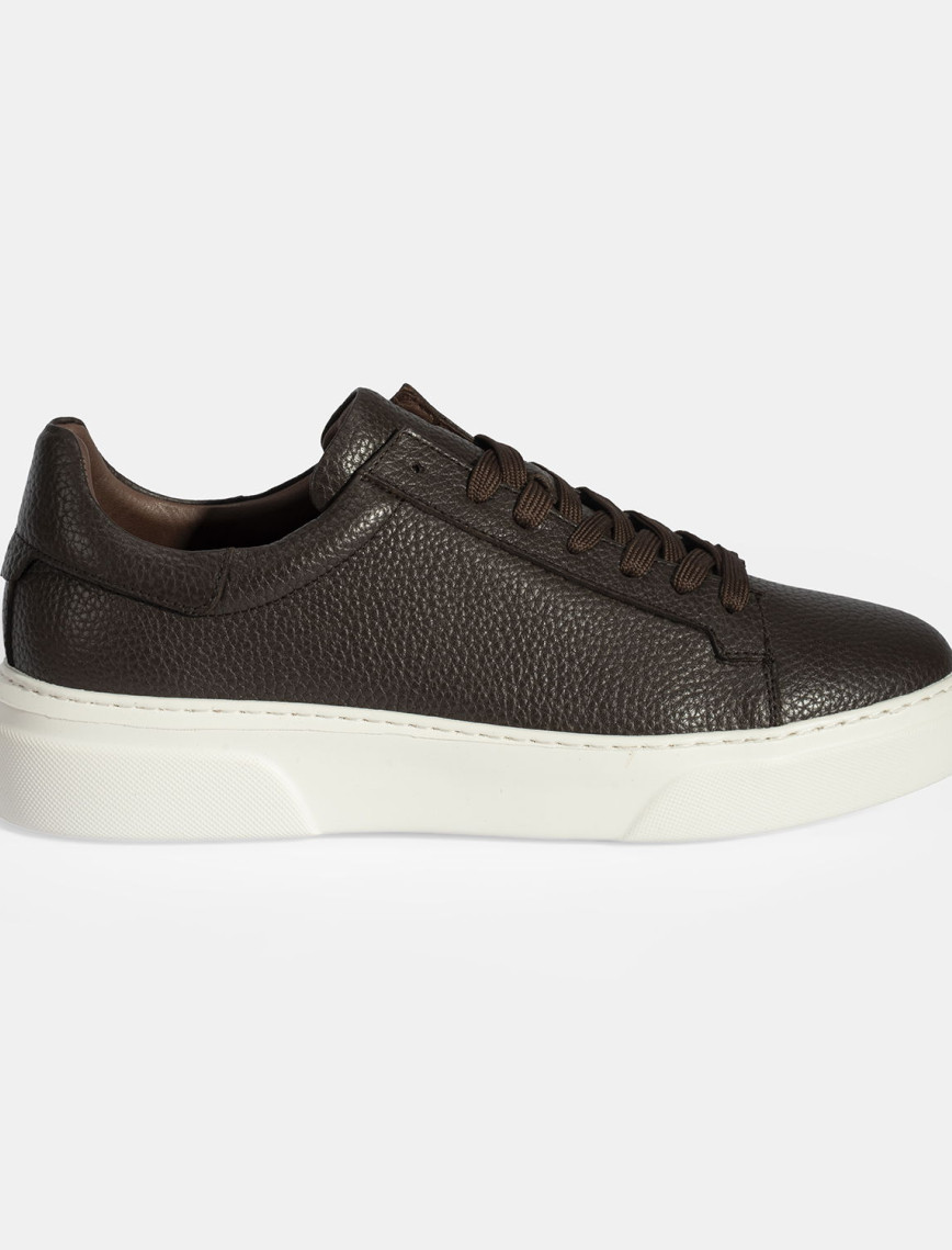 Erkek Kahve Bağcıklı Deri Günlük Ayakkabı