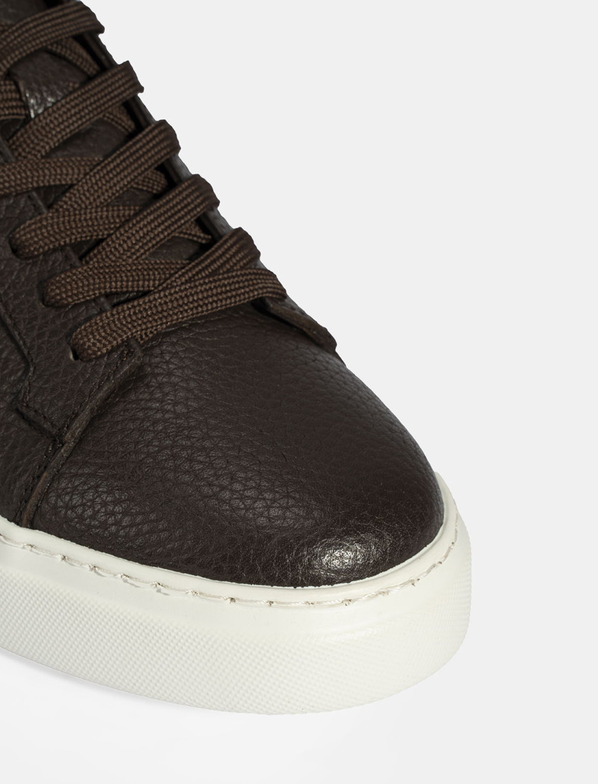 Erkek Kahve Bağcıklı Deri Günlük Ayakkabı