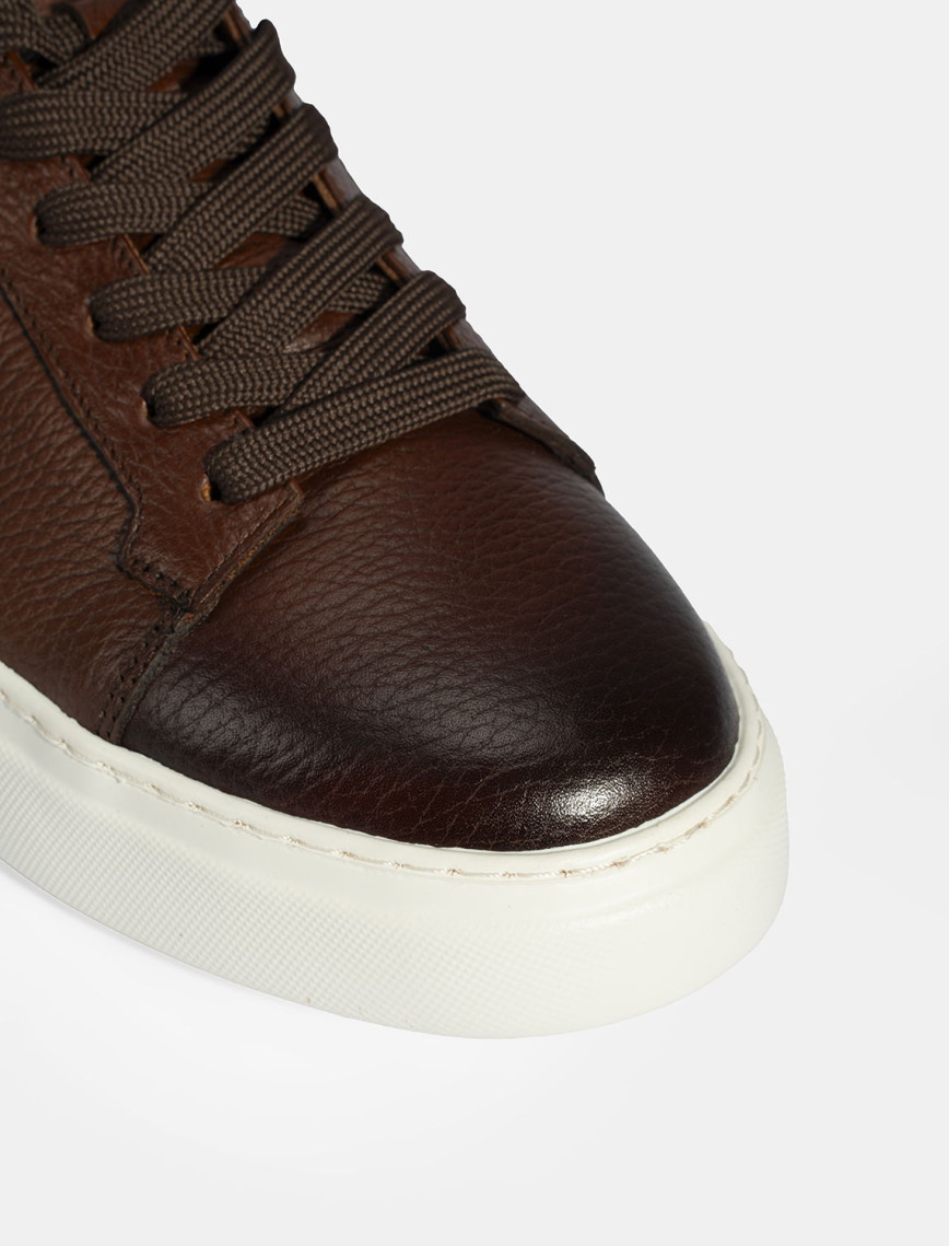 Erkek Taba Bağcıklı Deri Günlük Ayakkabı