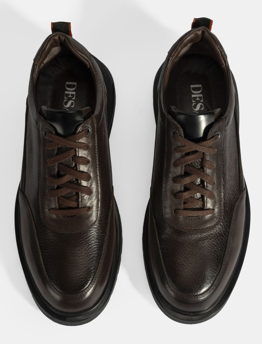 Erkek Kahve Bağcıklı Deri Günlük Ayakkabı Erkek Kahve Bağcıklı Deri Günlük Ayakkabı