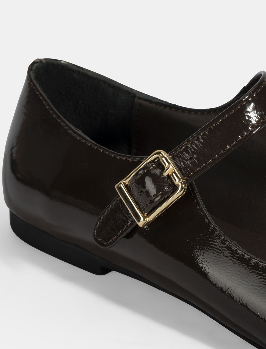 Kadın Kahve Ayarlanabilir Tokalı Deri Babet Kadın Kahve Ayarlanabilir Tokalı Deri Babet