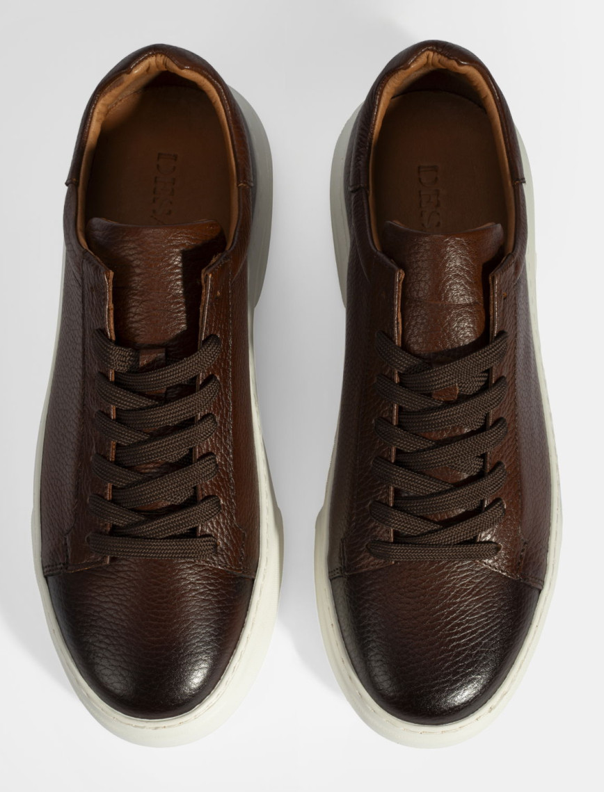 Erkek Taba Bağcıklı Deri Günlük Ayakkabı