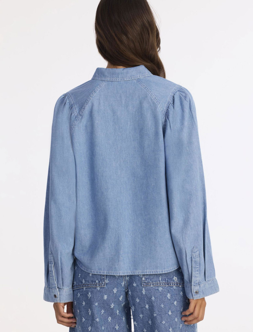 YARGICI Balon Kollu Denim Gömlek YARGICI Balon Kollu Denim Gömlek