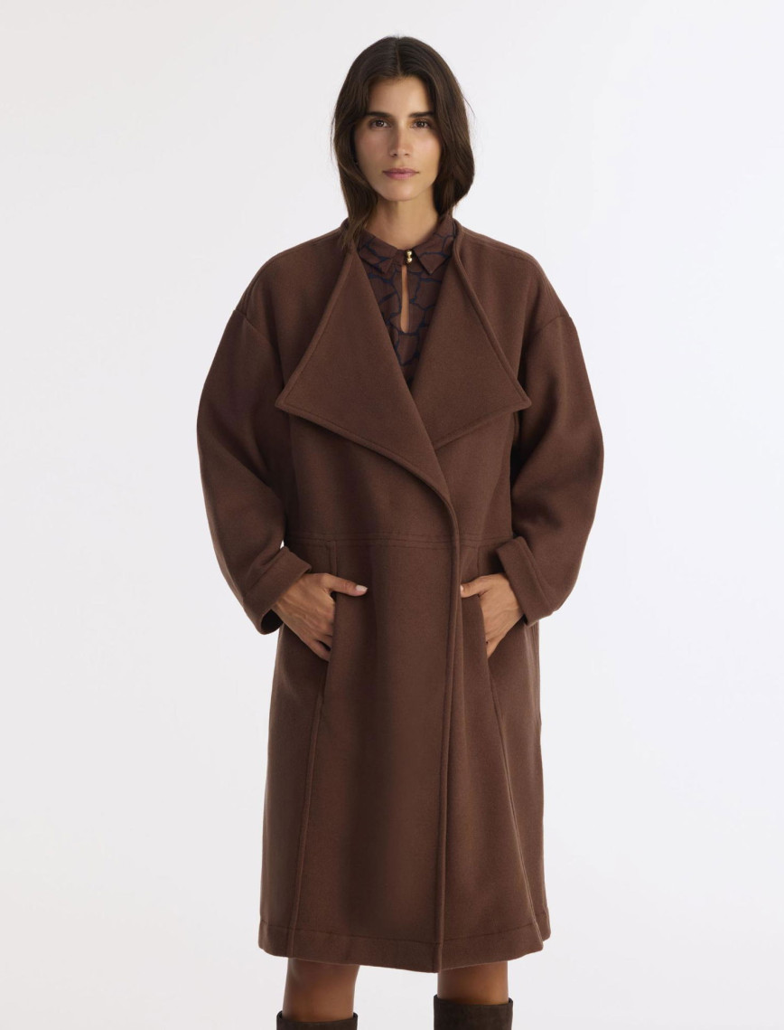 YARGICI Geniş Şal Yaka Uzun Kol Palto