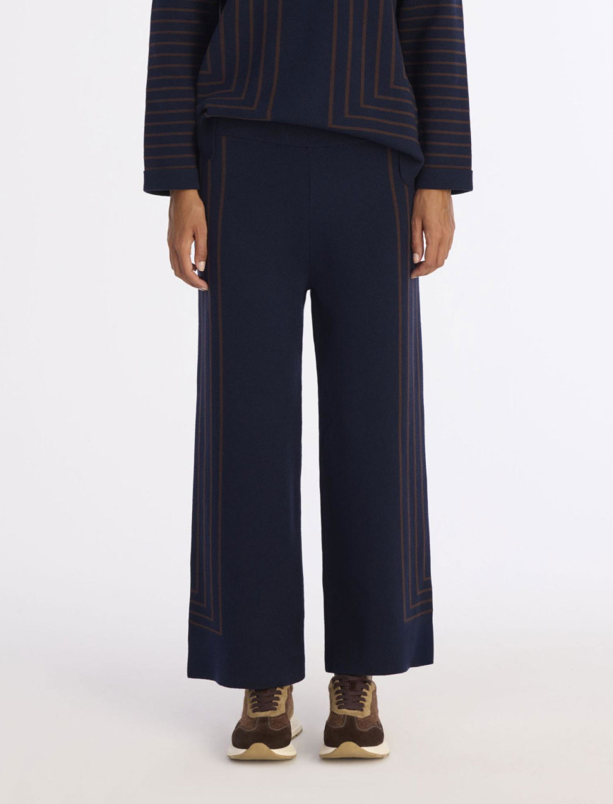 YARGICI Çizgili Rakat Kalıp Triko Pantolon YARGICI Çizgili Rakat Kalıp Triko Pantolon