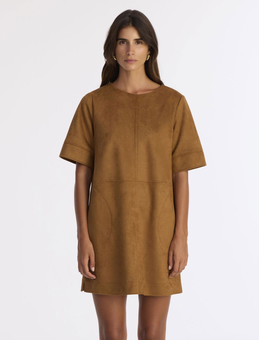 YARGICI Düz Kayık Yaka Kısa Kol Elbise YARGICI Düz Kayık Yaka Kısa Kol Elbise