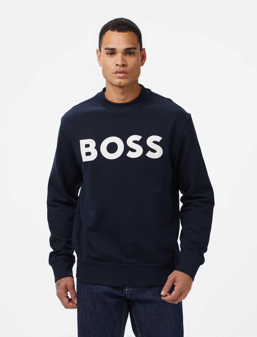 Boss Erkek Koyu Mavi Sweatshirt Boss Erkek Koyu Mavi Sweatshirt