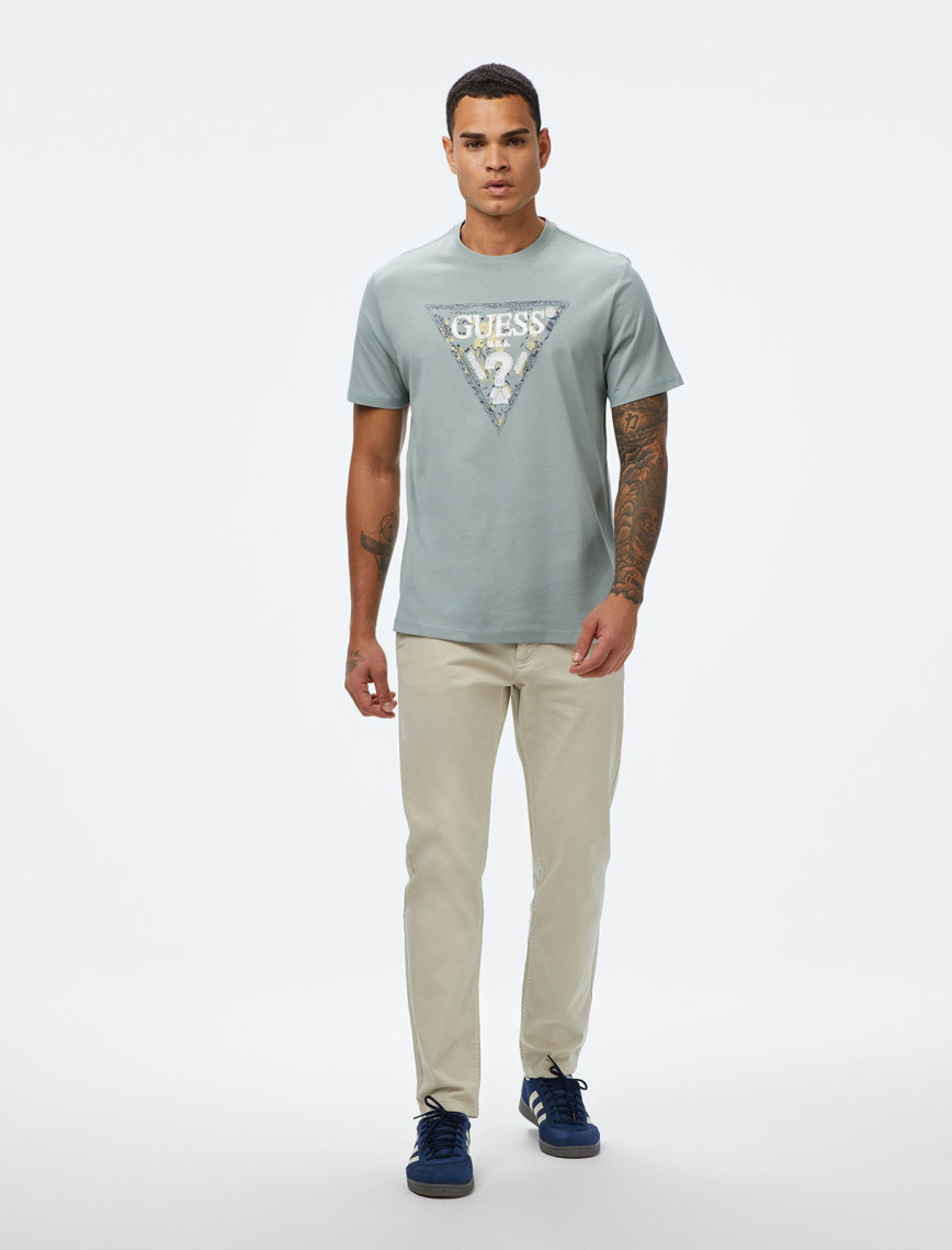 Guess Triangle Regular Fit Erkek Gri T-Shirt