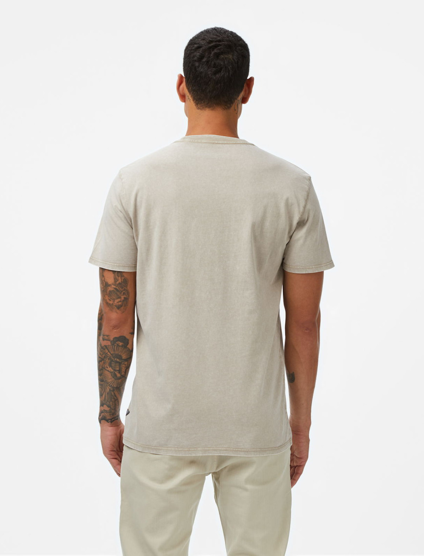 Guess Embroid Regular Fit Erkek Gri T-Shirt