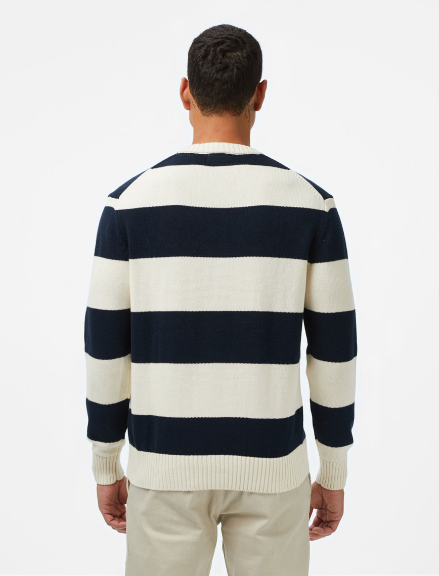 Guess Çizgili Nakış İşlemeli Erkek Bej Triko Guess Çizgili Nakış İşlemeli Erkek Bej Triko