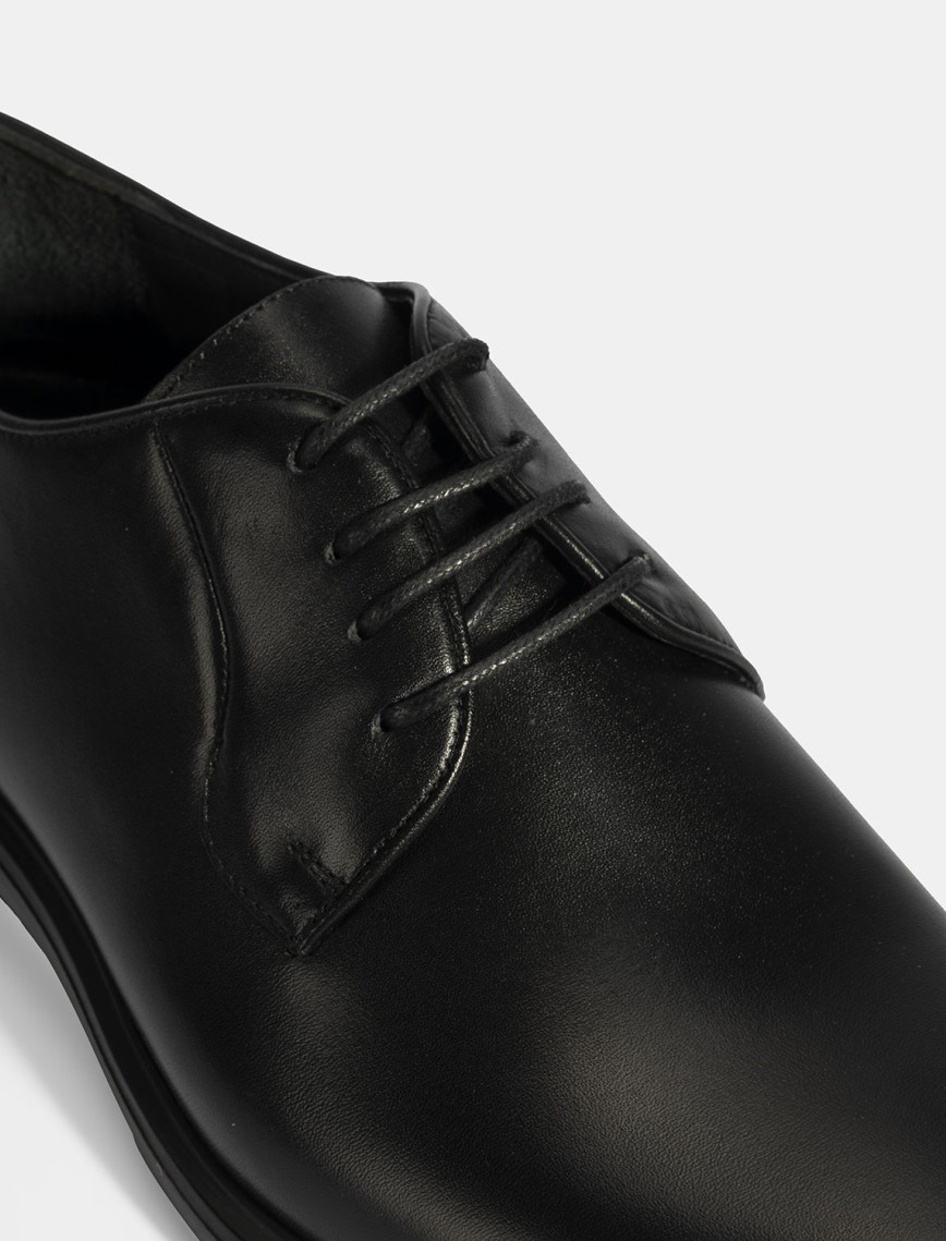 Erkek Siyah Bağcıklı Deri Klasik Ayakkabı Erkek Siyah Bağcıklı Deri Klasik Ayakkabı