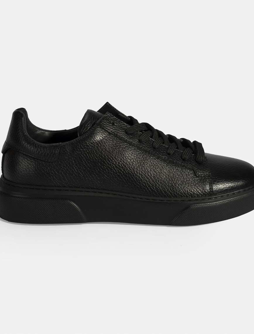 Erkek Siyah Bağcıklı Deri Günlük Ayakkabı Erkek Siyah Bağcıklı Deri Günlük Ayakkabı