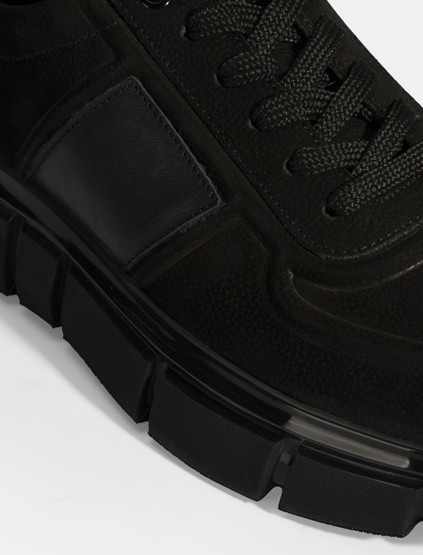 Erkek Siyah Bağcıklı Nubuk Deri Spor Ayakkabı Erkek Siyah Bağcıklı Nubuk Deri Spor Ayakkabı