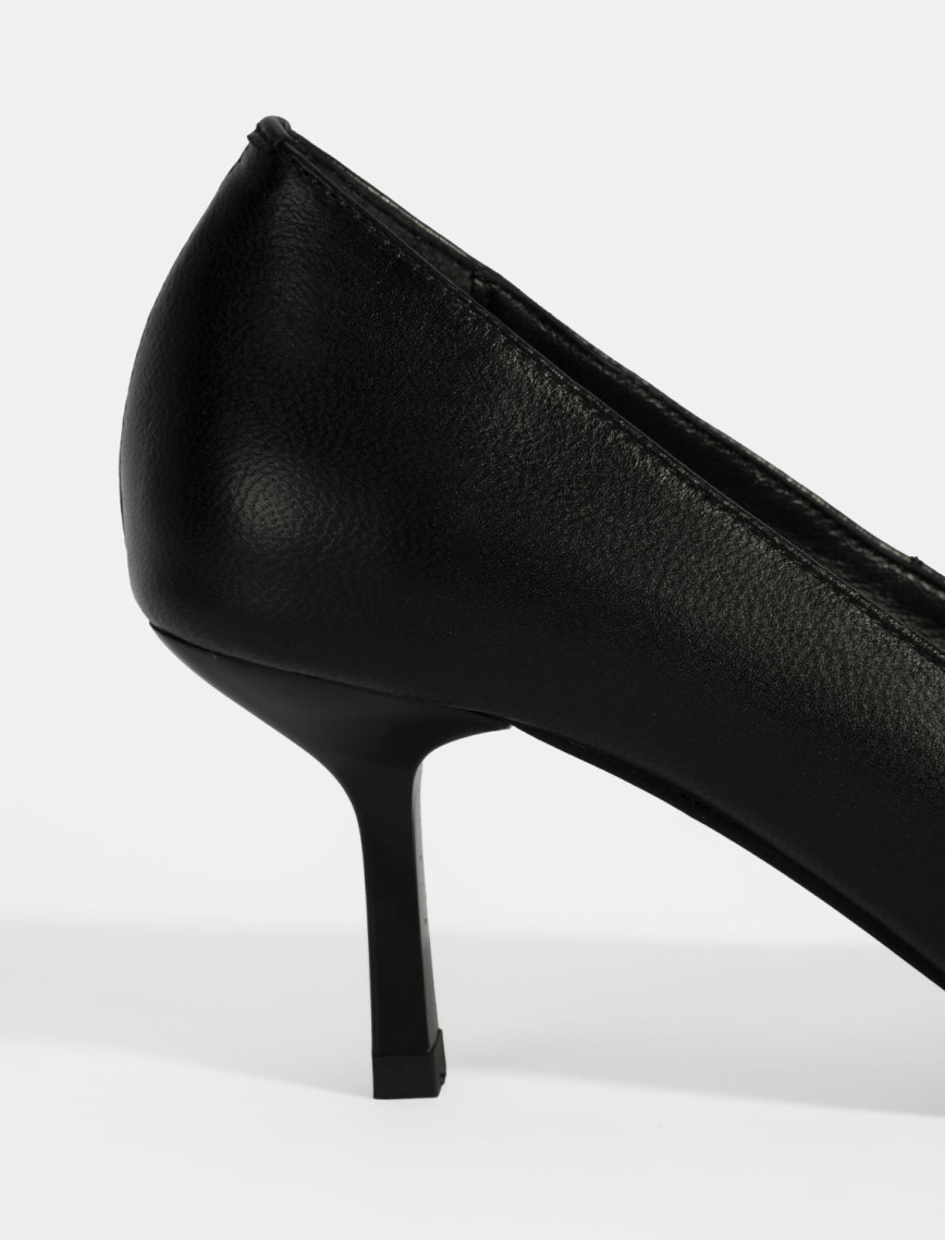Kadın Siyah Deri Stiletto Kadın Siyah Deri Stiletto