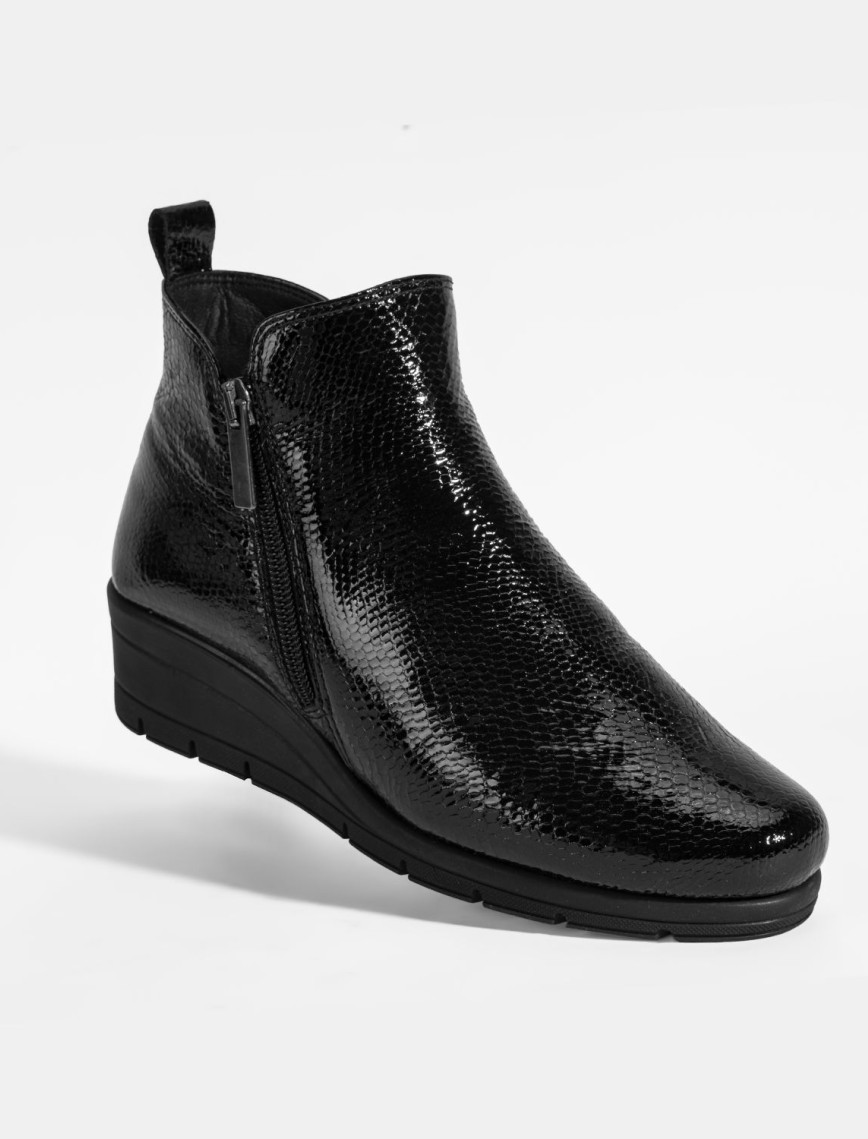 Kadın Siyah DesaComfort Çift Fermuarlı Dolgu Topuklu Deri Bot Kadın Siyah DesaComfort Çift Fermuarlı Dolgu Topuklu Deri Bot