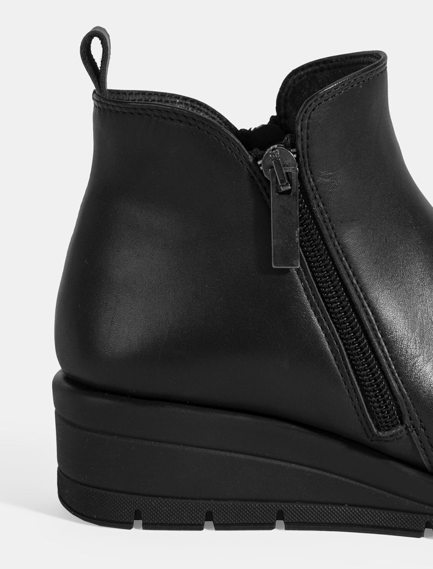 Kadın Siyah DesaComfort Çift Fermuarlı Deri Bot Kadın Siyah DesaComfort Çift Fermuarlı Deri Bot