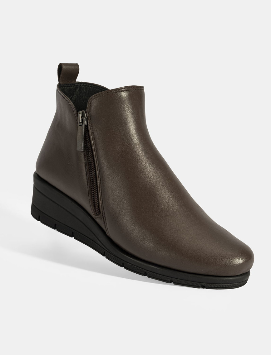 Kadın Kahve DesaComfort Çift Fermuarlı Deri Bot Kadın Kahve DesaComfort Çift Fermuarlı Deri Bot