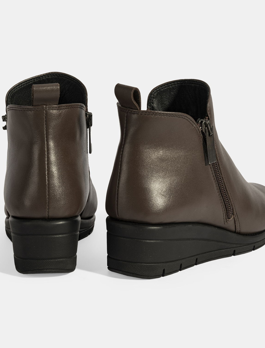 Kadın Kahve DesaComfort Çift Fermuarlı Deri Bot Kadın Kahve DesaComfort Çift Fermuarlı Deri Bot