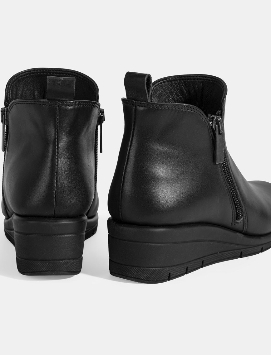 Kadın Siyah DesaComfort Çift Fermuarlı Deri Bot Kadın Siyah DesaComfort Çift Fermuarlı Deri Bot