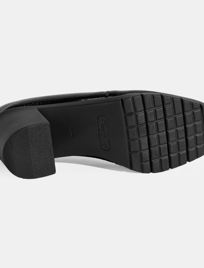 Kadın Siyah Kroko Baskılı DesaComfort Topuklu Deri Ayakkabı Kadın Siyah Kroko Baskılı DesaComfort Topuklu Deri Ayakkabı