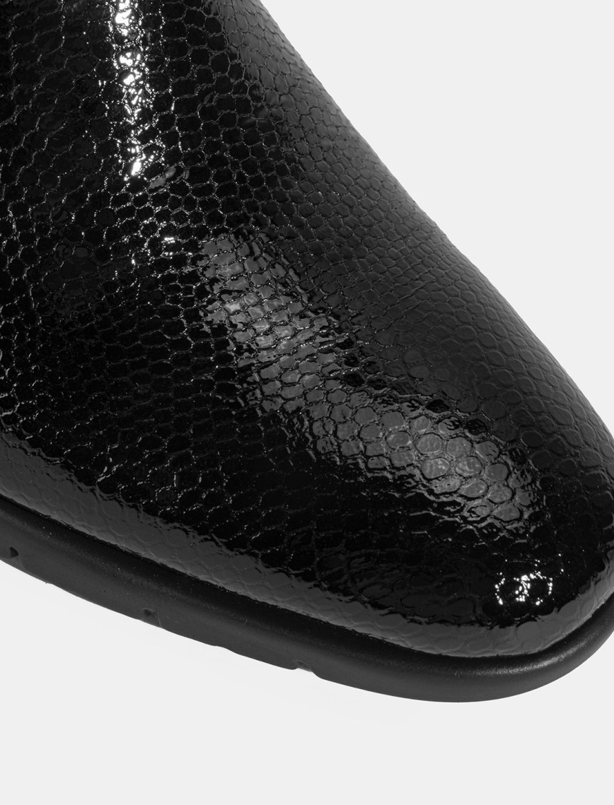 Kadın Siyah Kroko Baskılı DesaComfort Topuklu Deri Ayakkabı Kadın Siyah Kroko Baskılı DesaComfort Topuklu Deri Ayakkabı