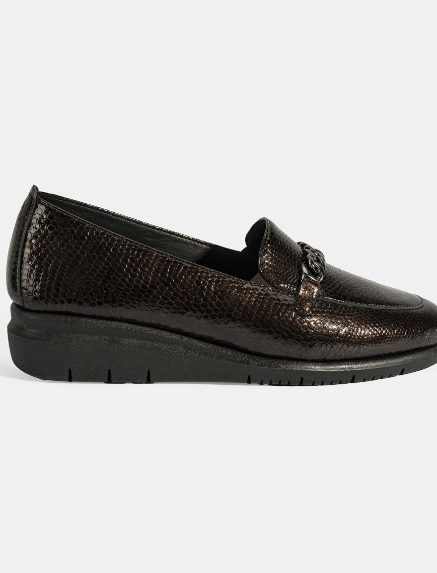 Kadın Kahve Kroko Baskılı DesaComfort Deri Ayakkabı Kadın Kahve Kroko Baskılı DesaComfort Deri Ayakkabı