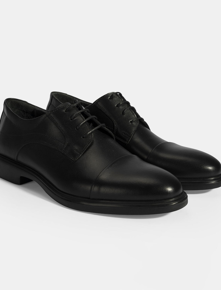 Erkek Siyah Bağcıklı Deri Klasik Ayakkabı Erkek Siyah Bağcıklı Deri Klasik Ayakkabı