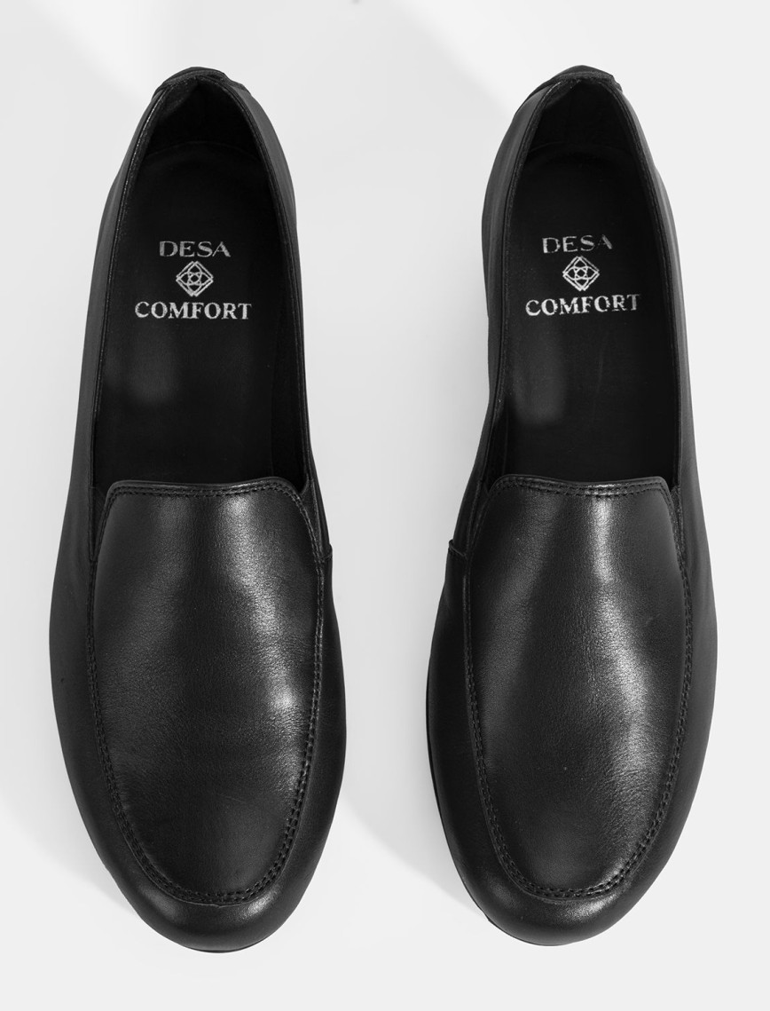 Kadın Siyah DesaComfort Dolgu Topuklu Deri Ayakkabı