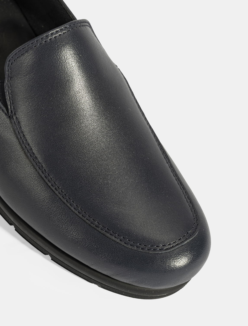 Kadın Lacivert DesaComfort Dolgu Topuklu Deri Ayakkabı