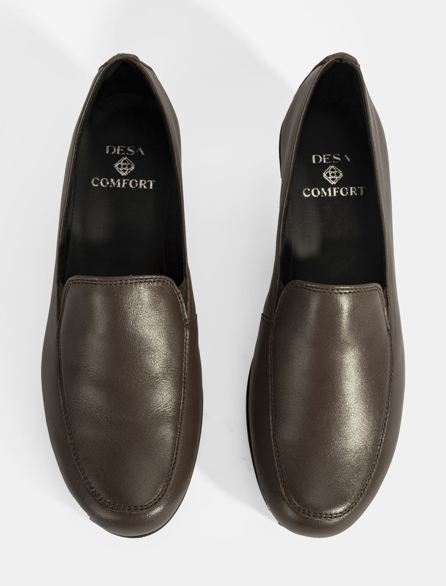 Kadın Kahve DesaComfort Dolgu Topuklu Deri Ayakkabı