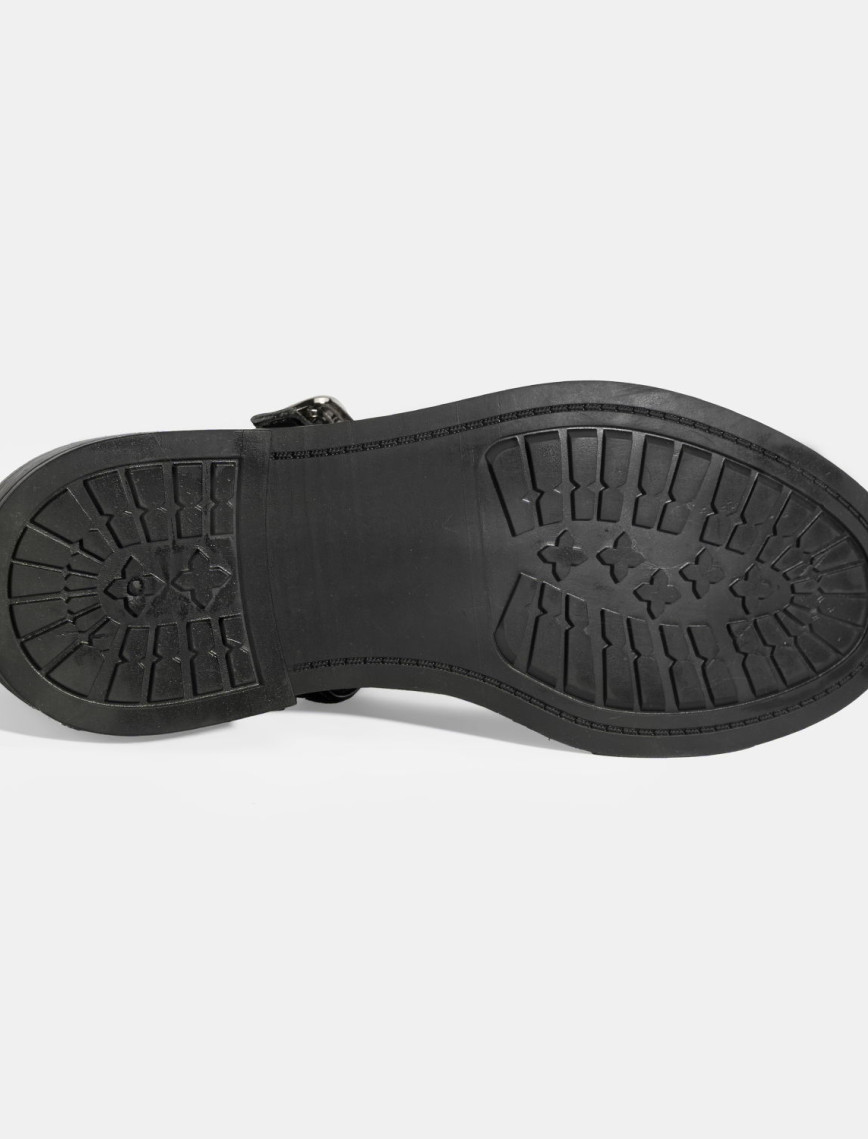 Kadın Siyah Ayarlanabilir Metal Tokalı Mary Jane Ayakkabı Kadın Siyah Ayarlanabilir Metal Tokalı Mary Jane Ayakkabı