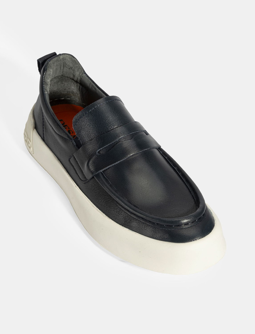 Erkek Lacivert Deri Loafer Erkek Lacivert Deri Loafer