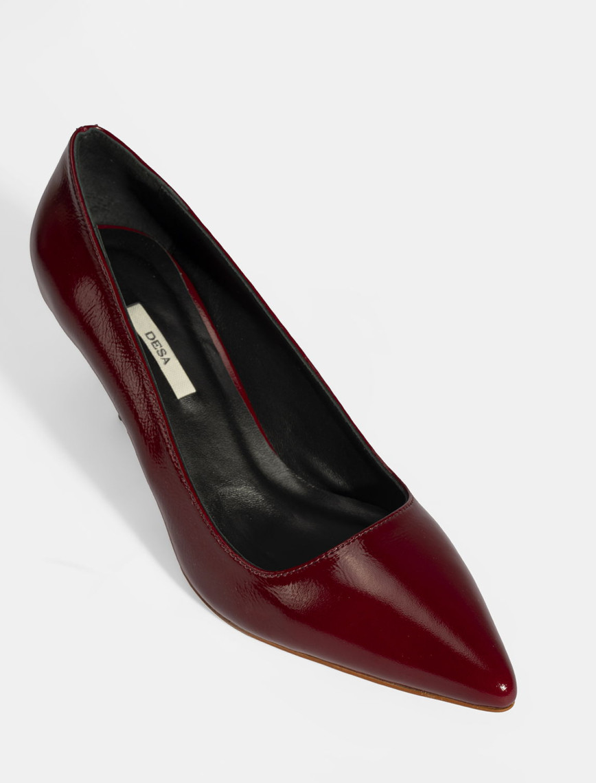Kadın Bordo Deri Stiletto Kadın Bordo Deri Stiletto