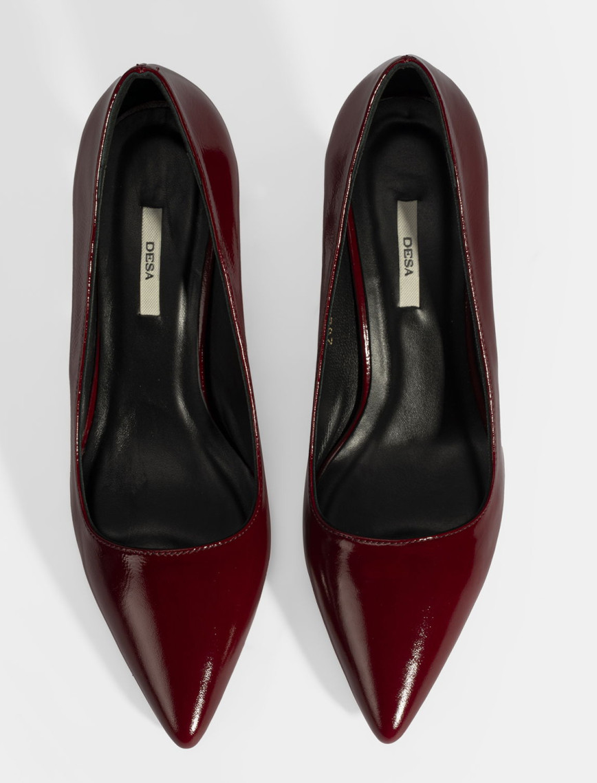 Kadın Bordo Deri Stiletto Kadın Bordo Deri Stiletto