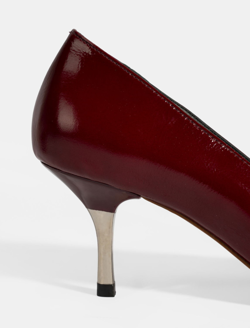 Kadın Bordo Deri Stiletto Kadın Bordo Deri Stiletto