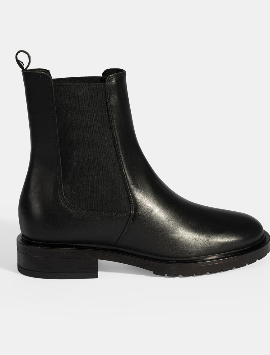 Kadın Siyah Lastikli Deri Chelsea Bot Kadın Siyah Lastikli Deri Chelsea Bot