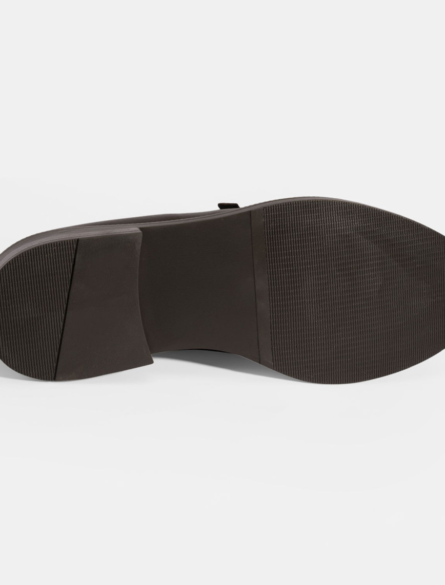 Kadın Kahve Metal Toka Detaylı Deri Loafer Kadın Kahve Metal Toka Detaylı Deri Loafer