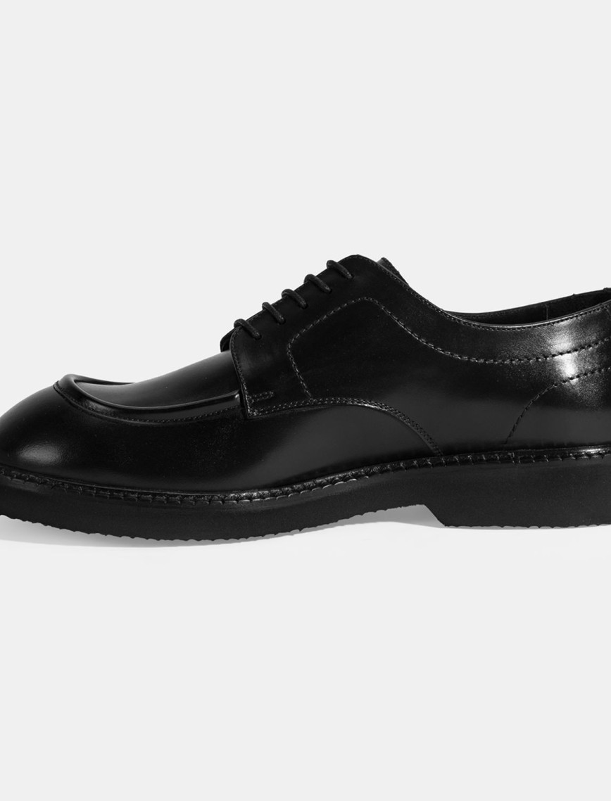 Erkek Siyah Bağcıklı Deri Klasik Ayakkabı Erkek Siyah Bağcıklı Deri Klasik Ayakkabı