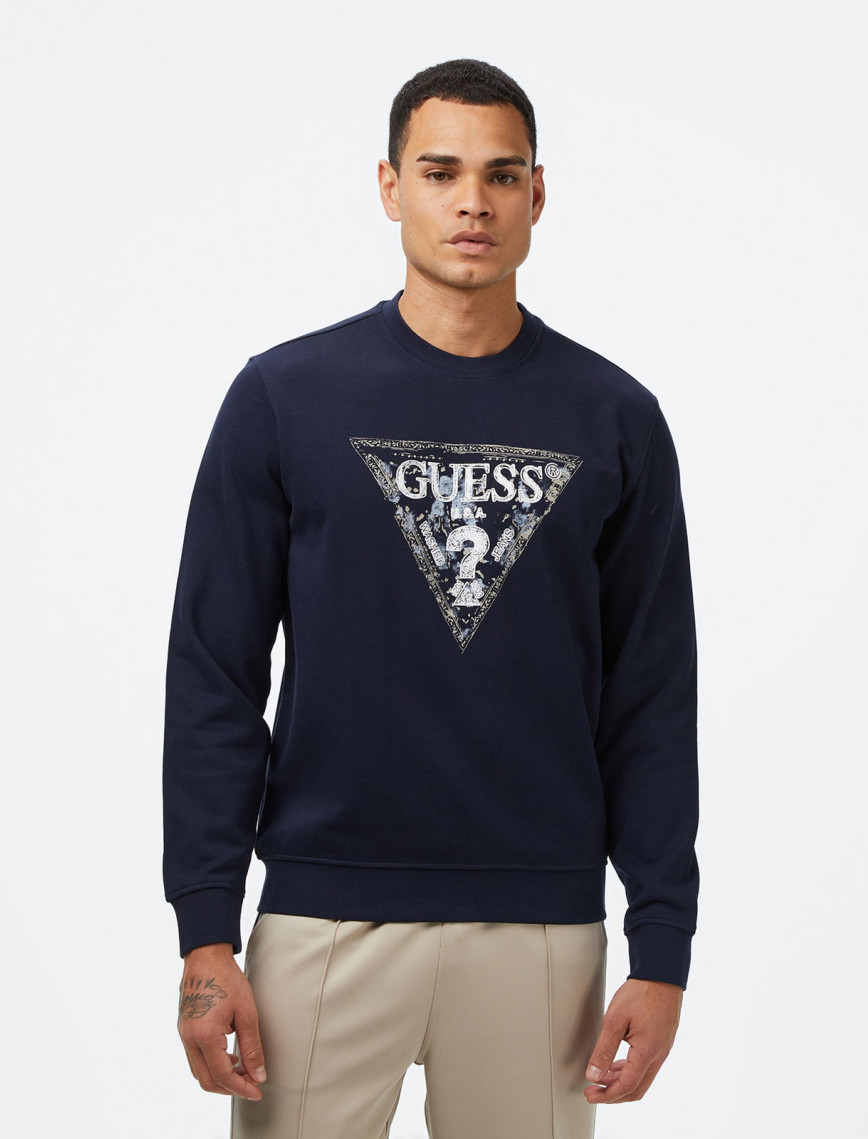 Guess Triangle Erkek Lacivert Sweatshirt Guess Triangle Erkek Lacivert Sweatshirt