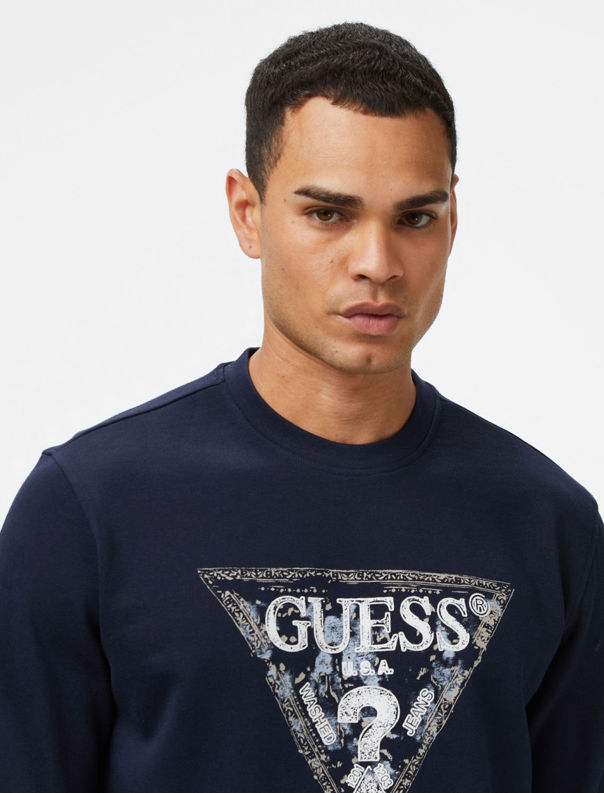 Guess Triangle Erkek Lacivert Sweatshirt Guess Triangle Erkek Lacivert Sweatshirt