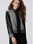 Network Kadın Siyah Kırık Beyaz Limited Örgü Detaylı Deri Mont Network Kadın Siyah Kırık Beyaz Limited Örgü Detaylı Deri Mont