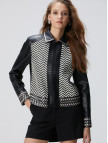 Network Kadın Siyah Kırık Beyaz Limited Örgü Detaylı Deri Mont Network Kadın Siyah Kırık Beyaz Limited Örgü Detaylı Deri Mont