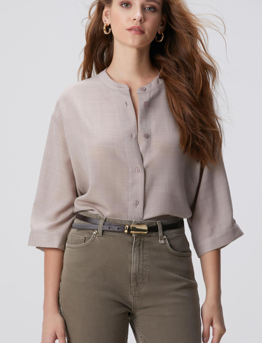 Network Kadın Bej Yün Karışımlı Gömlek Network Kadın Bej Yün Karışımlı Gömlek