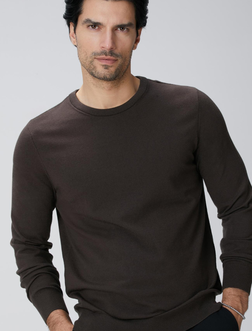 Network Erkek Kahverengi Triko Kazak Network Erkek Kahverengi Triko Kazak