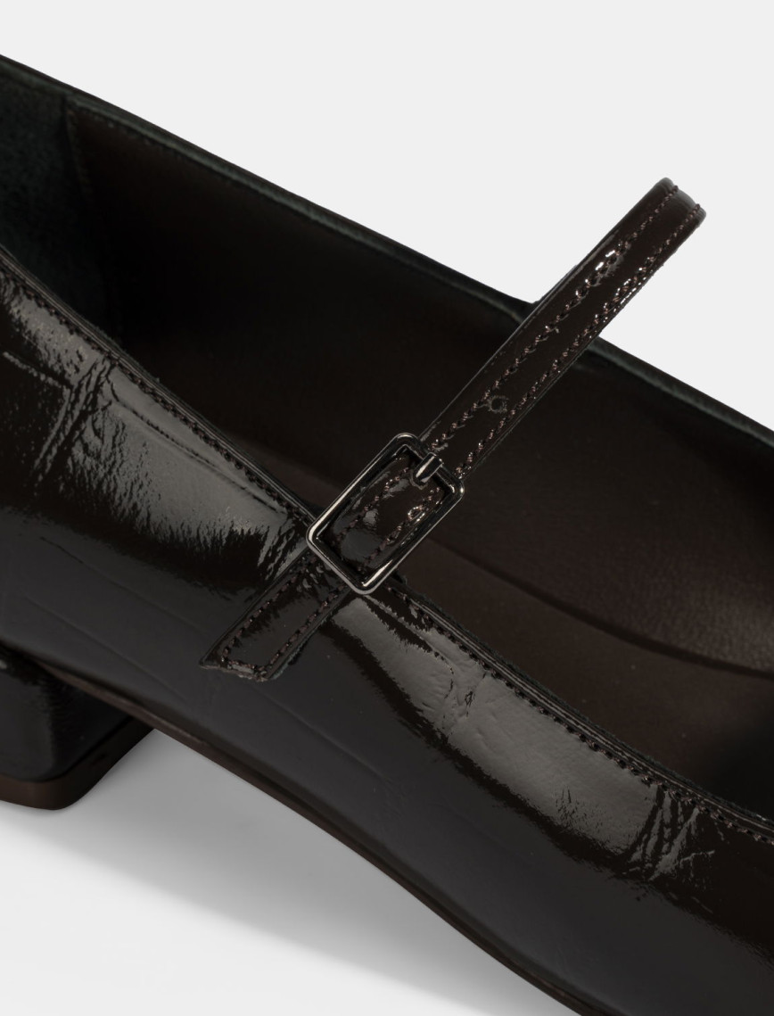 Kadın Kahve Kroko Baskılı Mary Jane Günlük Ayakkabı Kadın Kahve Kroko Baskılı Mary Jane Günlük Ayakkabı