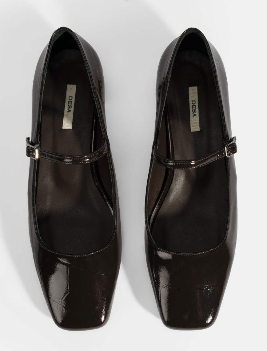 Kadın Kahve Kroko Baskılı Mary Jane Günlük Ayakkabı Kadın Kahve Kroko Baskılı Mary Jane Günlük Ayakkabı