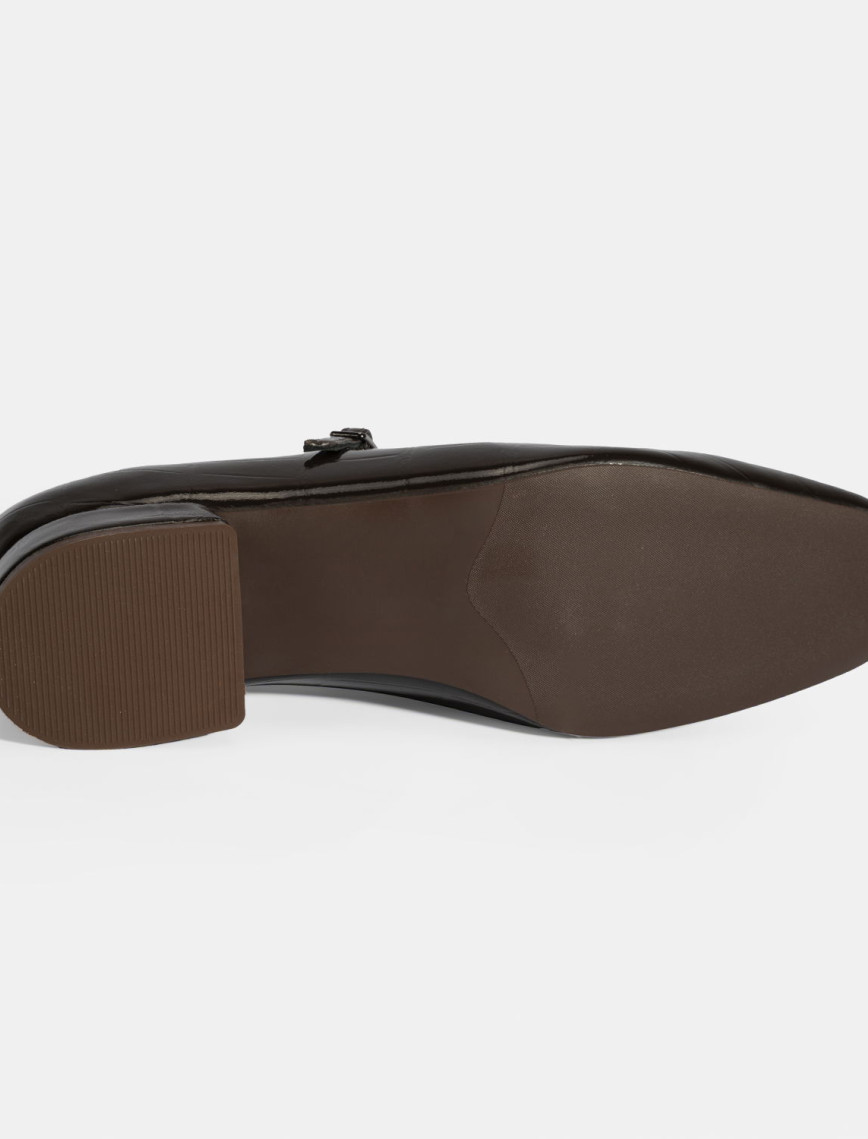 Kadın Kahve Kroko Baskılı Mary Jane Günlük Ayakkabı Kadın Kahve Kroko Baskılı Mary Jane Günlük Ayakkabı