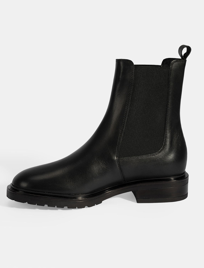 Kadın Siyah Lastikli Deri Chelsea Bot Kadın Siyah Lastikli Deri Chelsea Bot