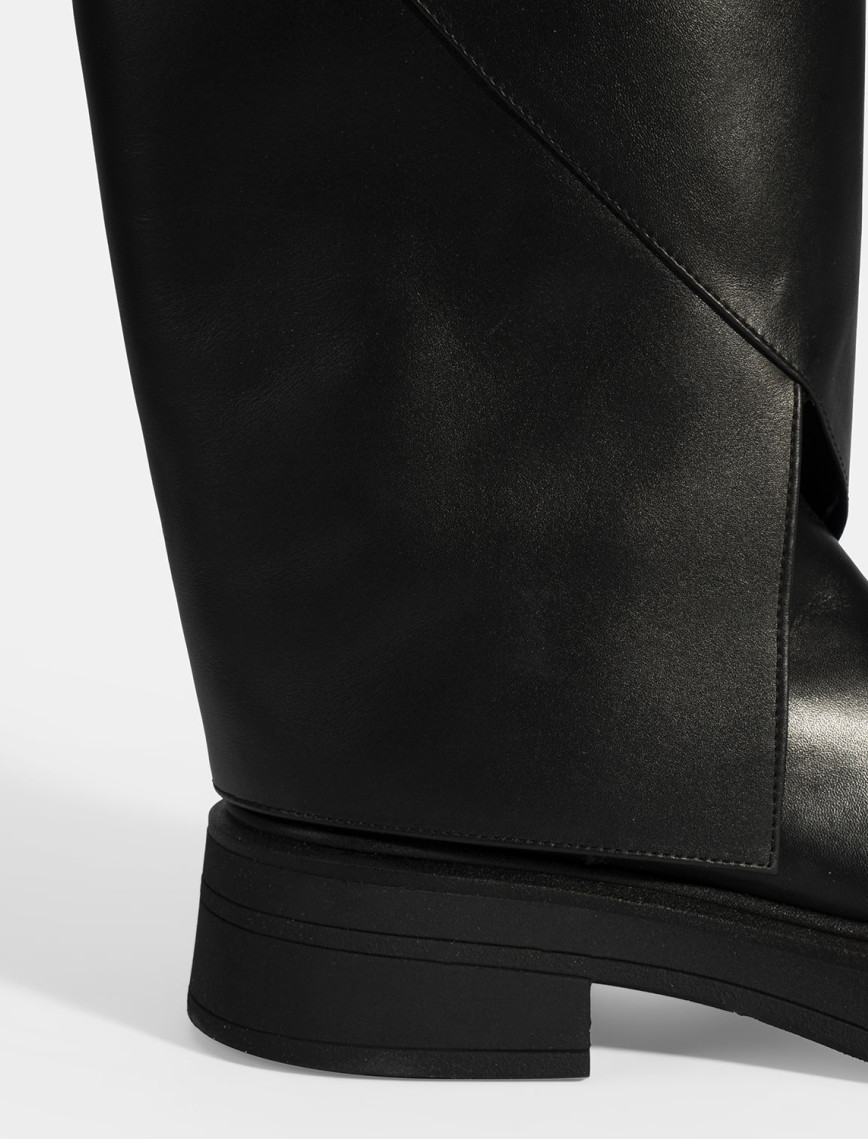 Kadın Siyah Katlama Detaylı Deri Çizme Kadın Siyah Katlama Detaylı Deri Çizme