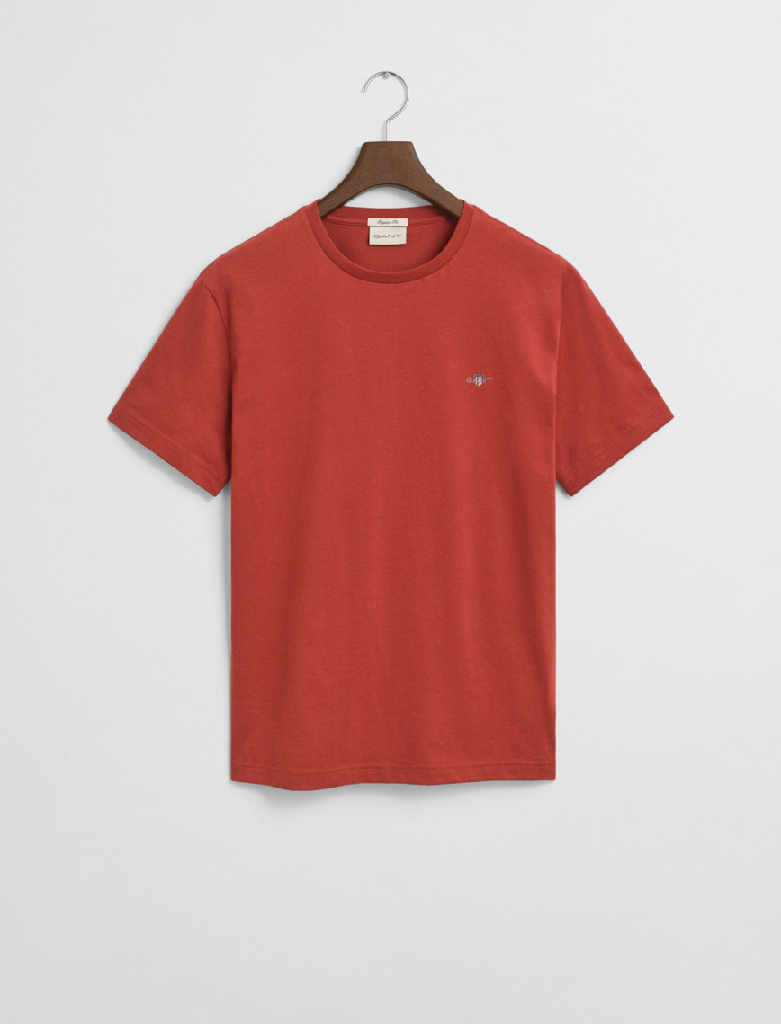 GANT Erkek Kırmızı Regular Fit Bisiklet Yaka T-Shirt